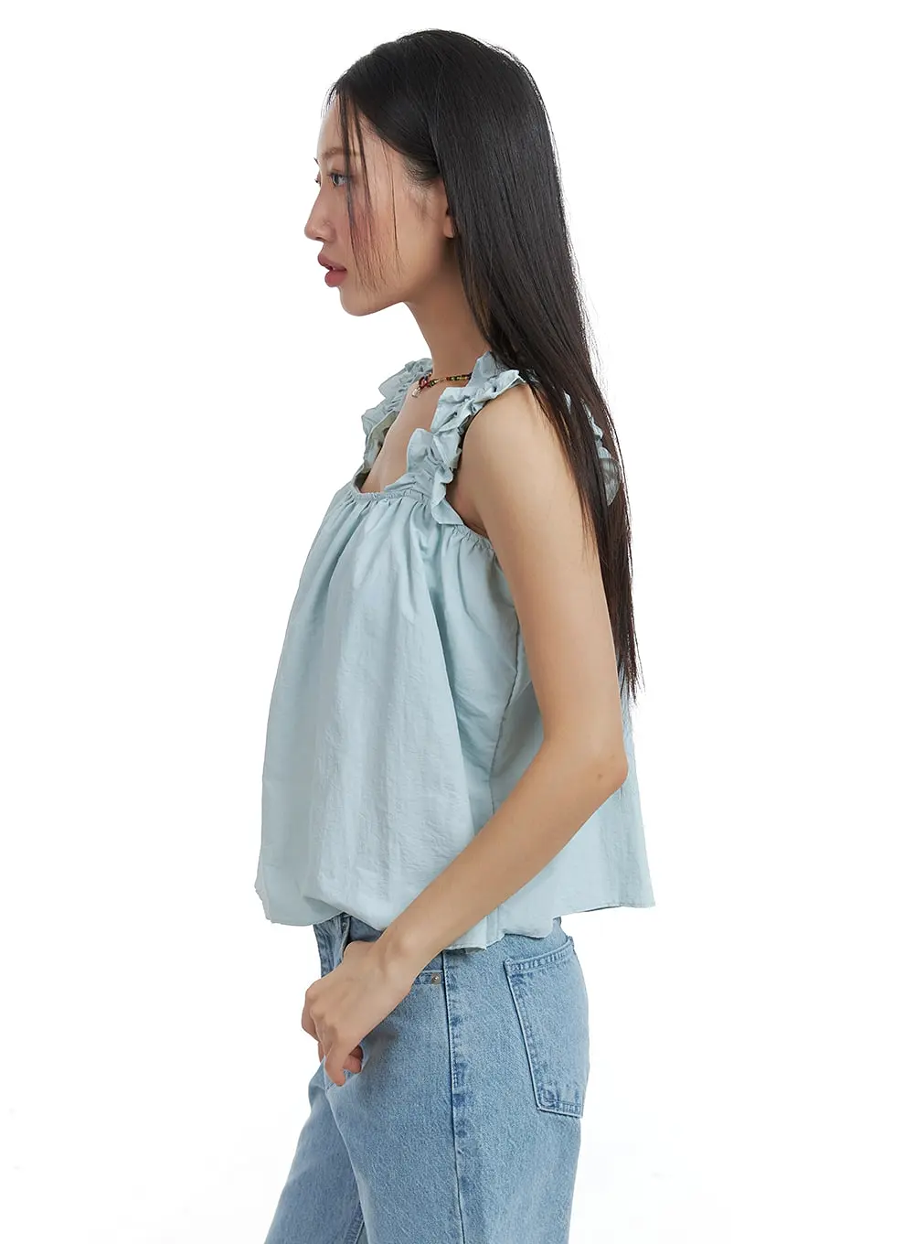 Sleeveless Frill Top OM428