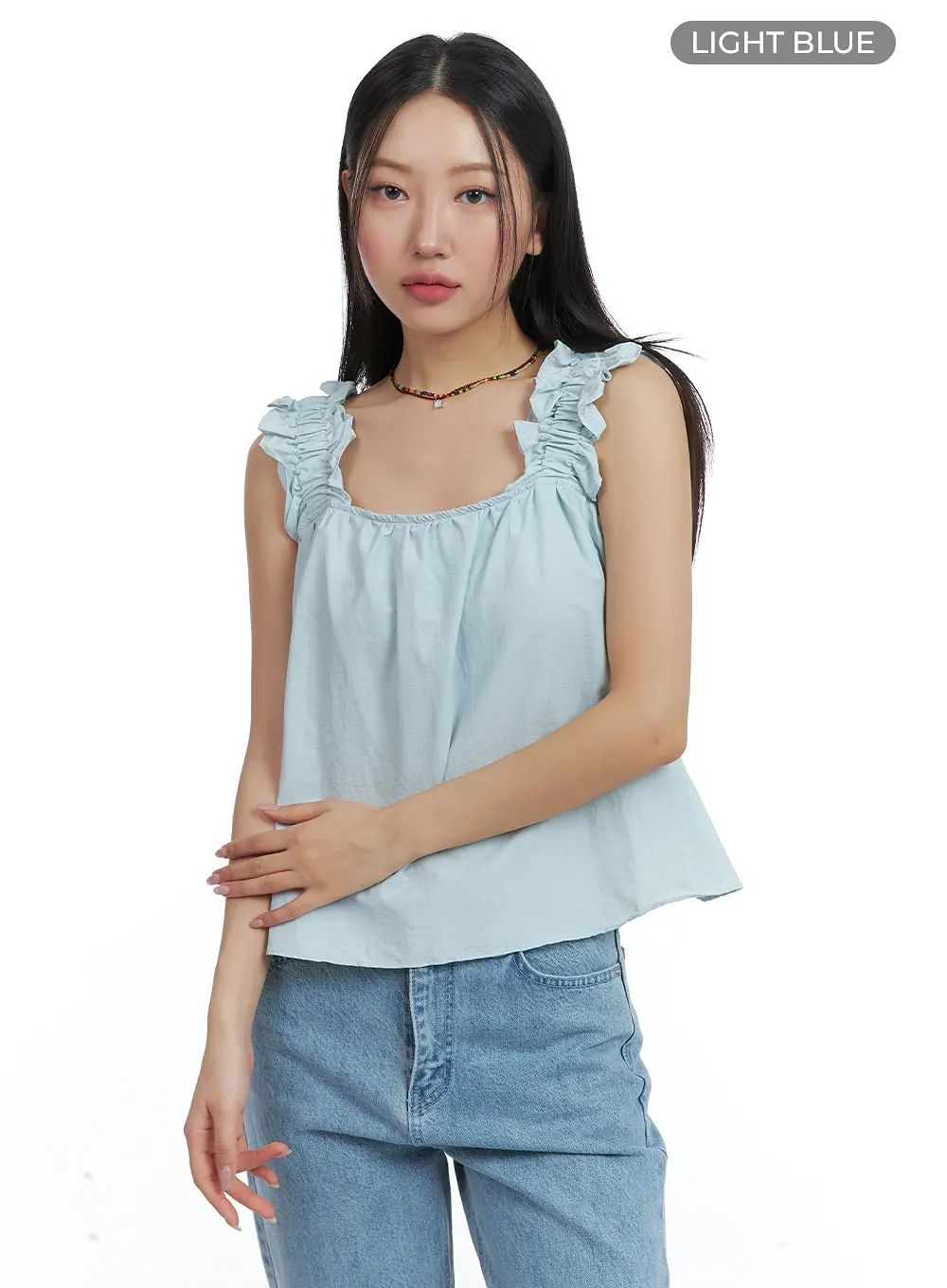 Sleeveless Frill Top OM428