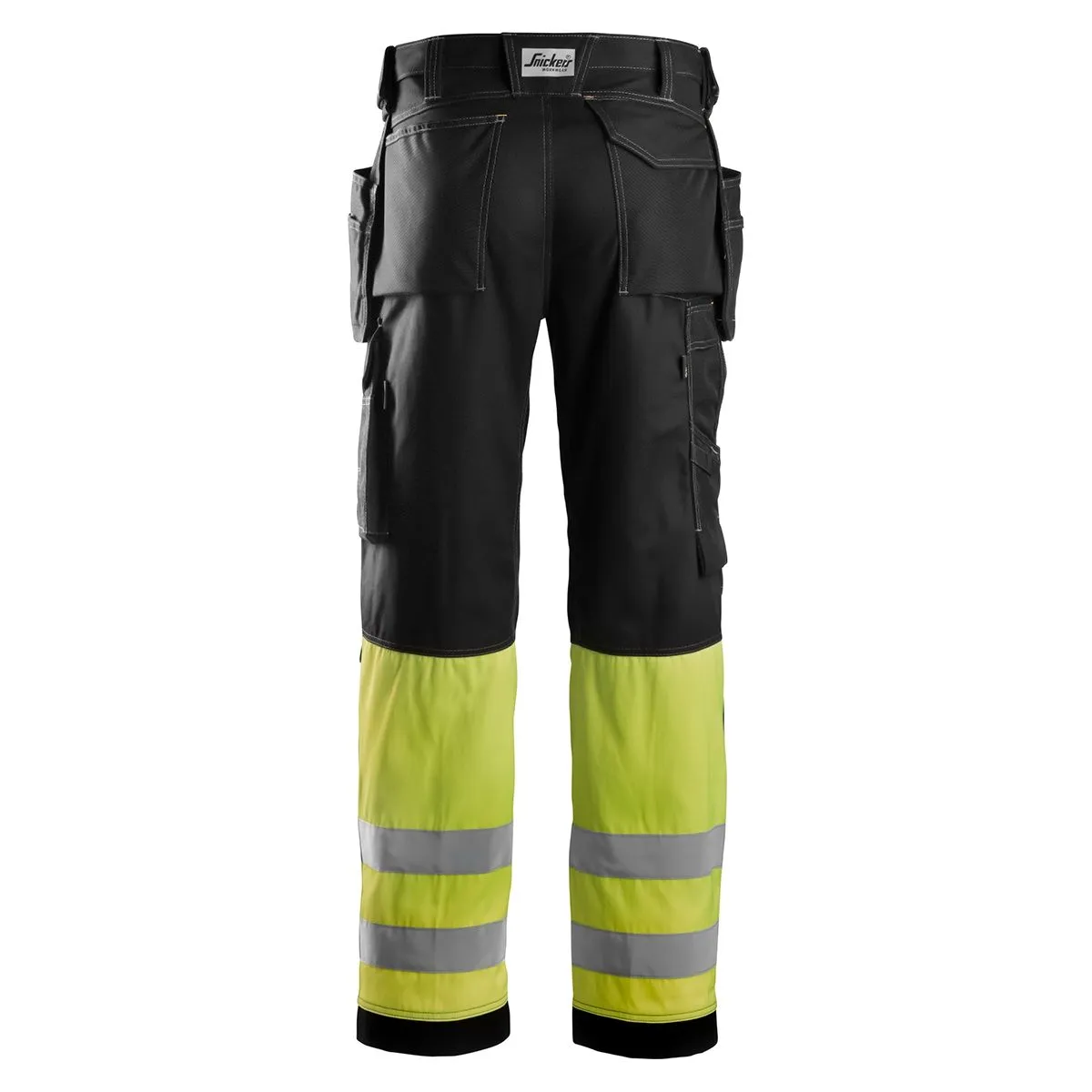 Snickers 3235 Work Trousers+ Holster Pockets High-Vis Class 1 - Black