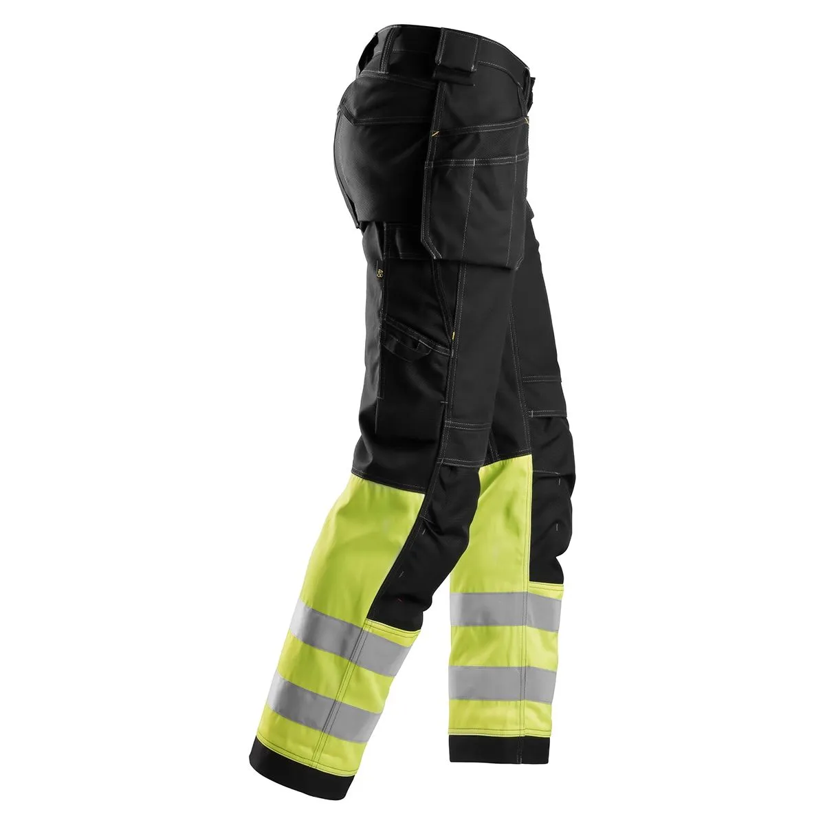 Snickers 3235 Work Trousers+ Holster Pockets High-Vis Class 1 - Black