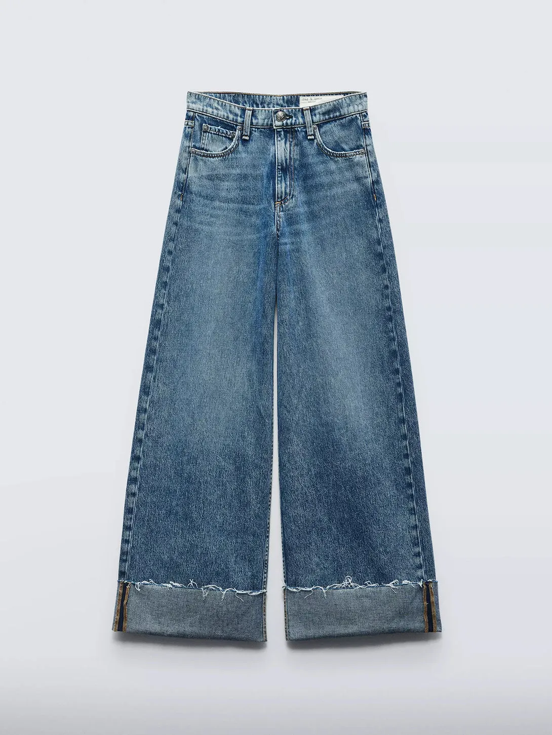 Sofie Crop Cuff Wide Jean - Pebbles