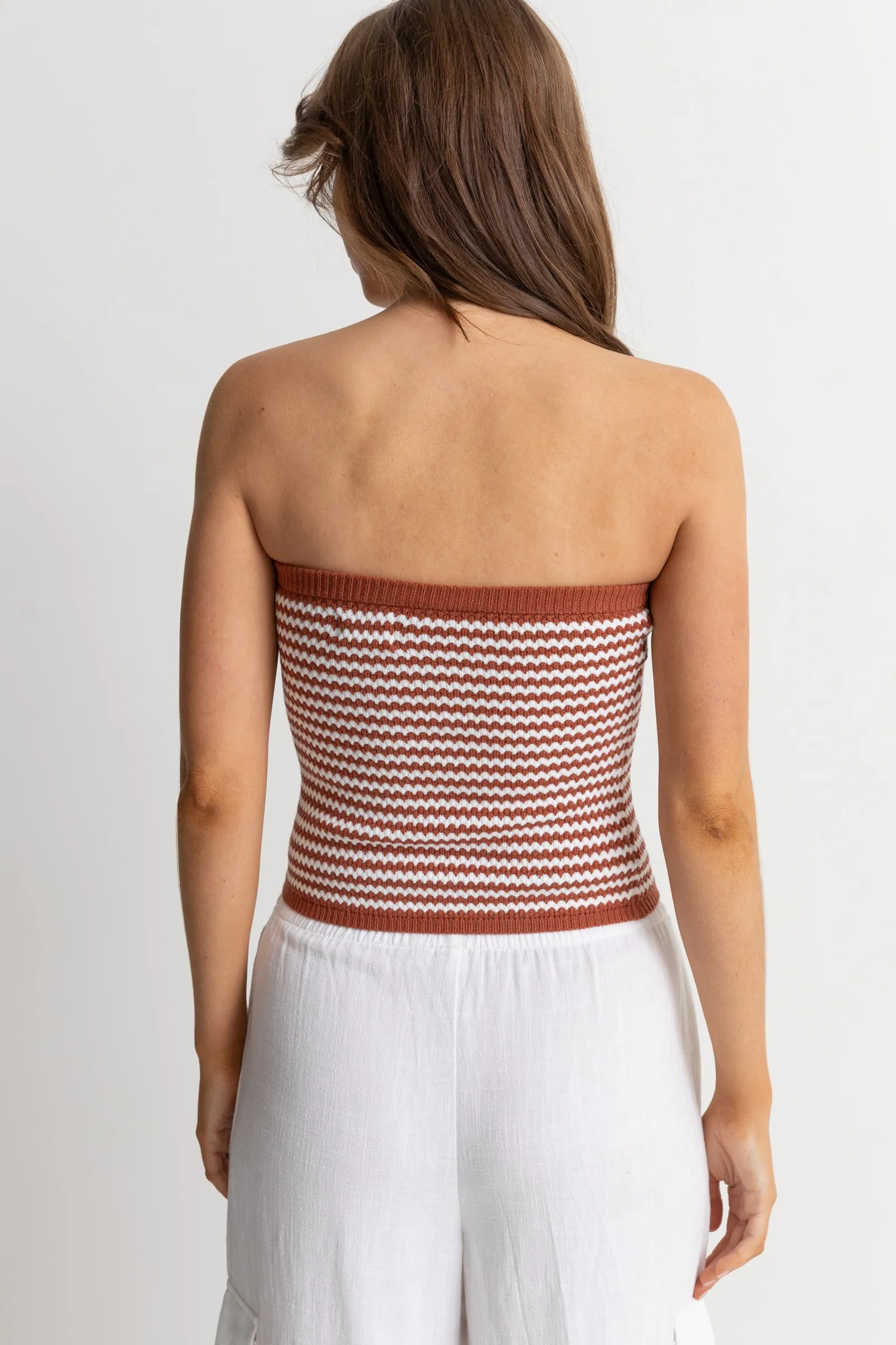 Spirit Strapless Knit Top Spice