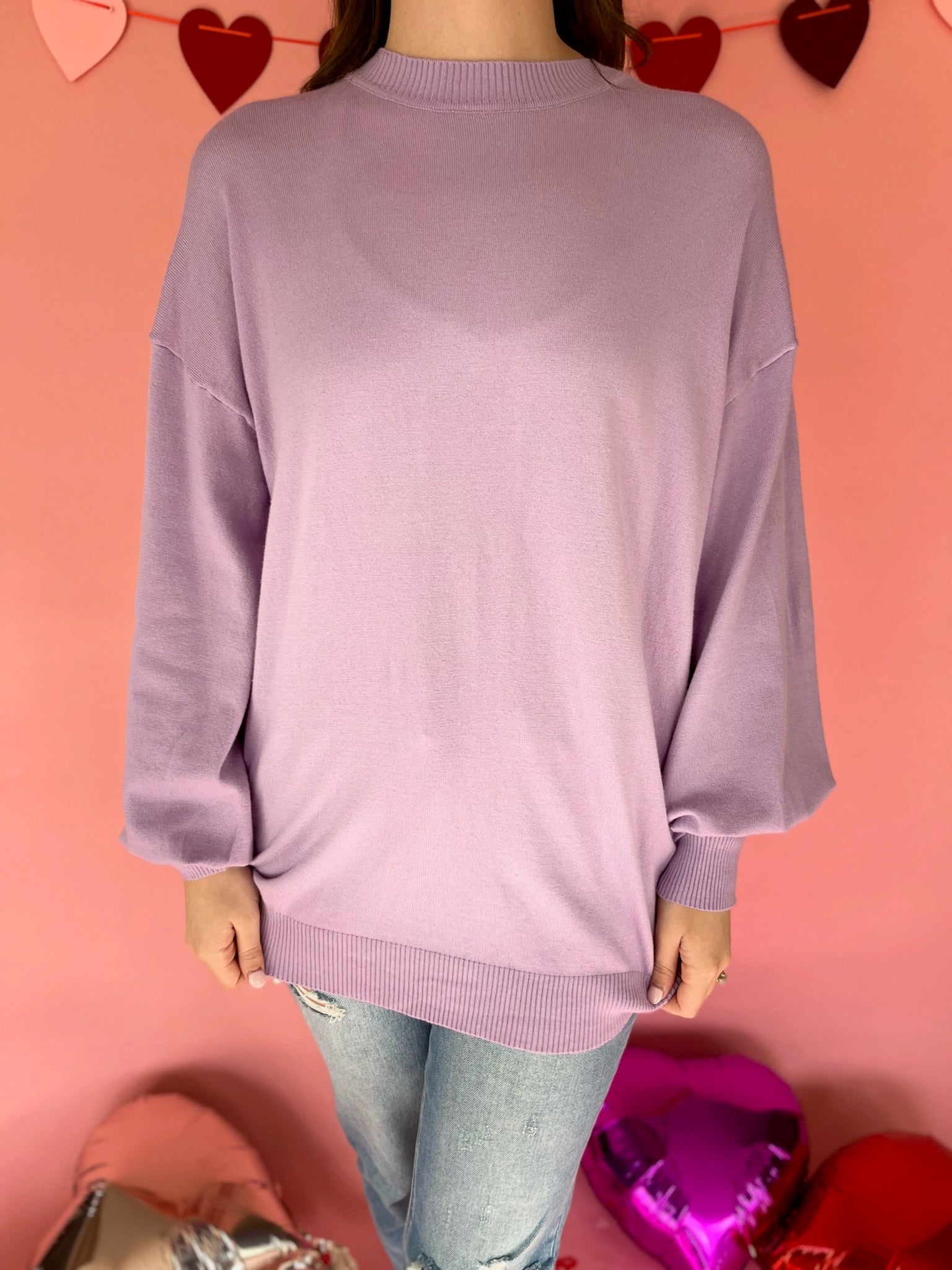 Stretched Knit Top- Lavender