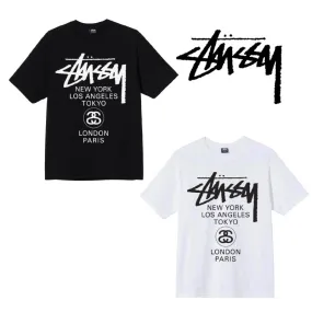 STUSSY  |Unisex Street Style Logo Skater Style T-Shirts