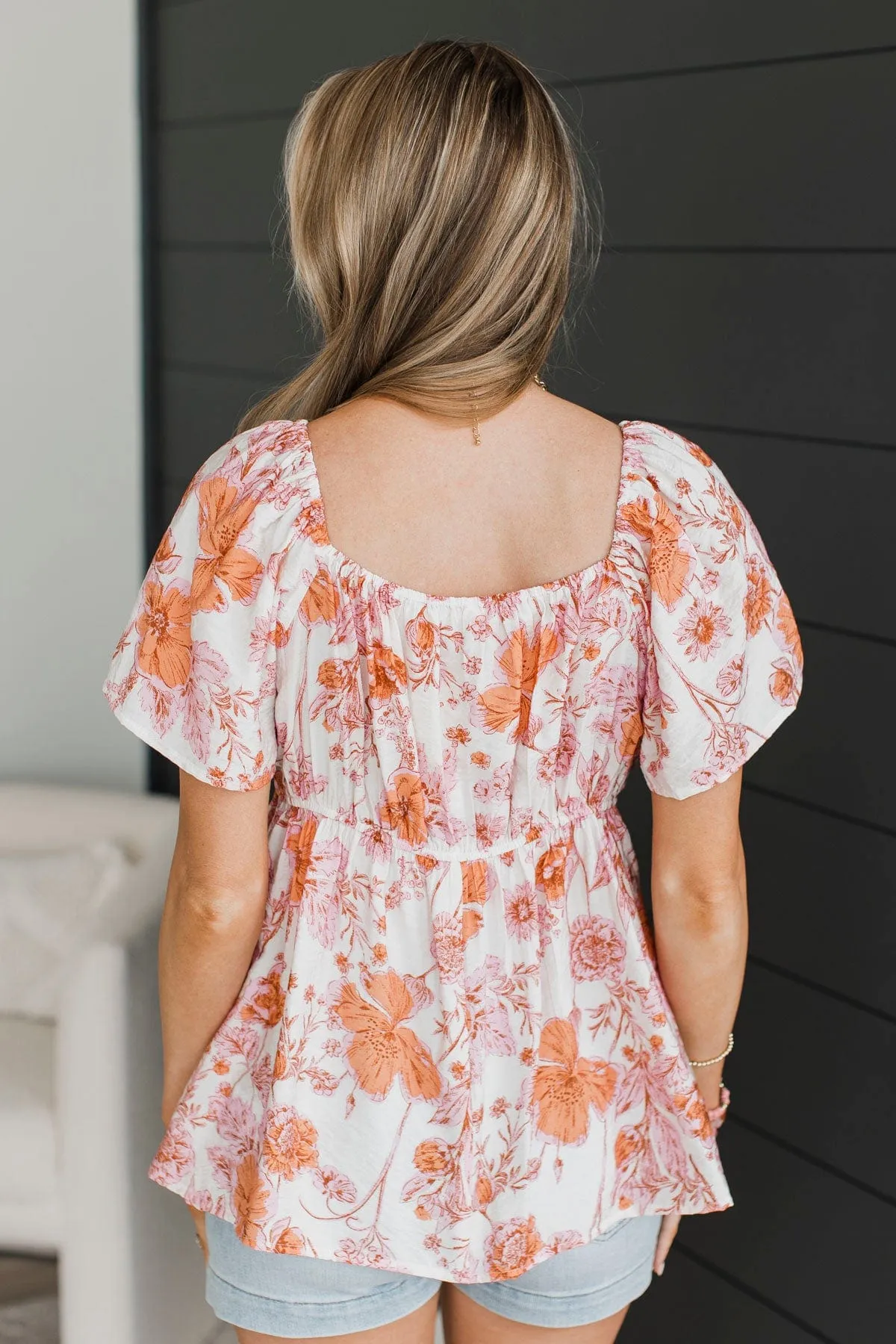 Summer's In The Air Floral Blouse- Apricot