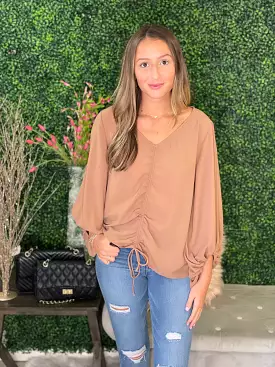 Taunee Ruched Puff Sleeve Top