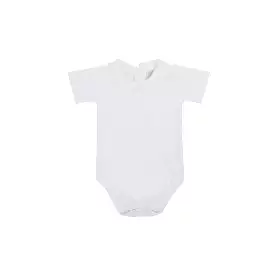 The Beaufort Bonnet Company - Worth Ave White SS Peter Pan Collar Onesie