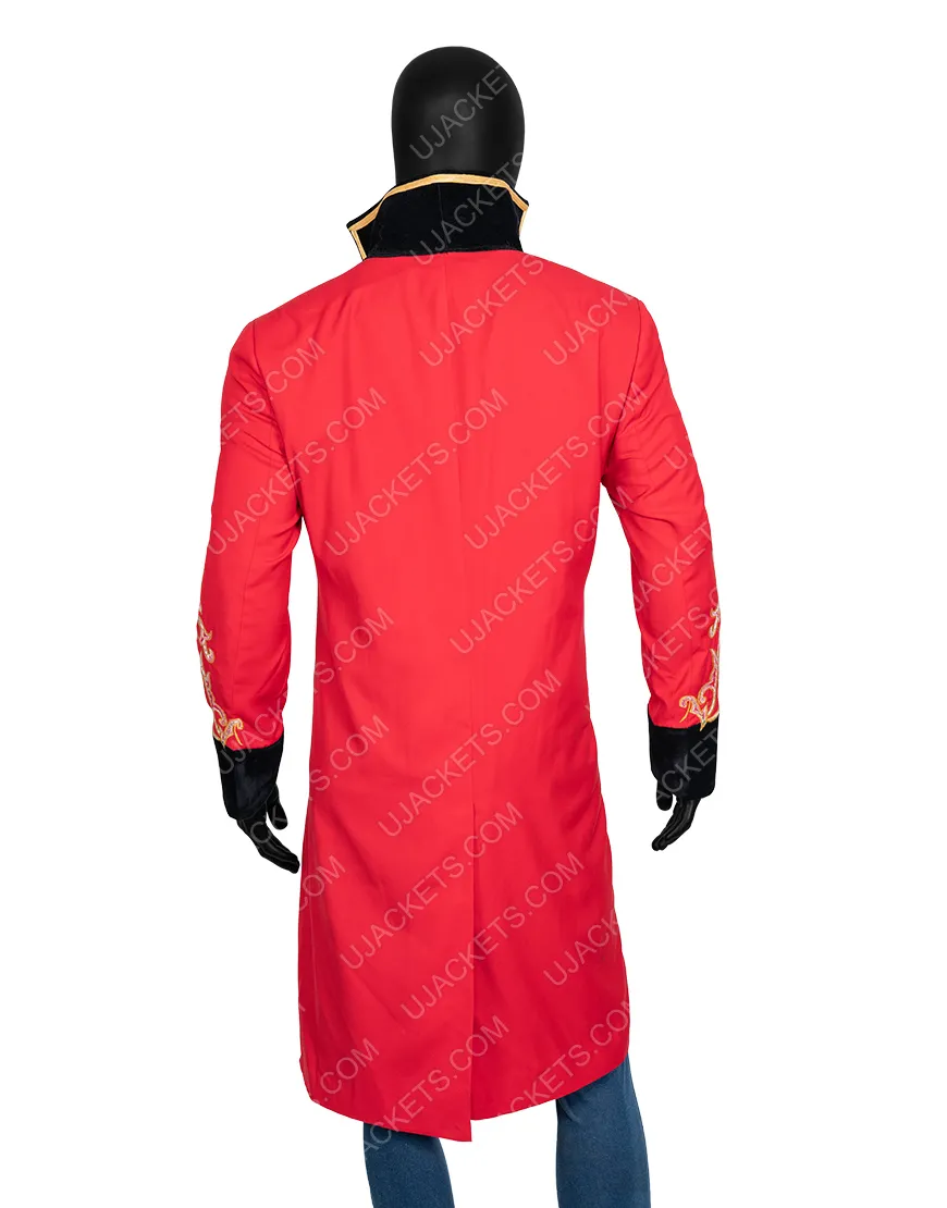 The Greatest Showman Hugh Jackman Red Long Coat With Vest