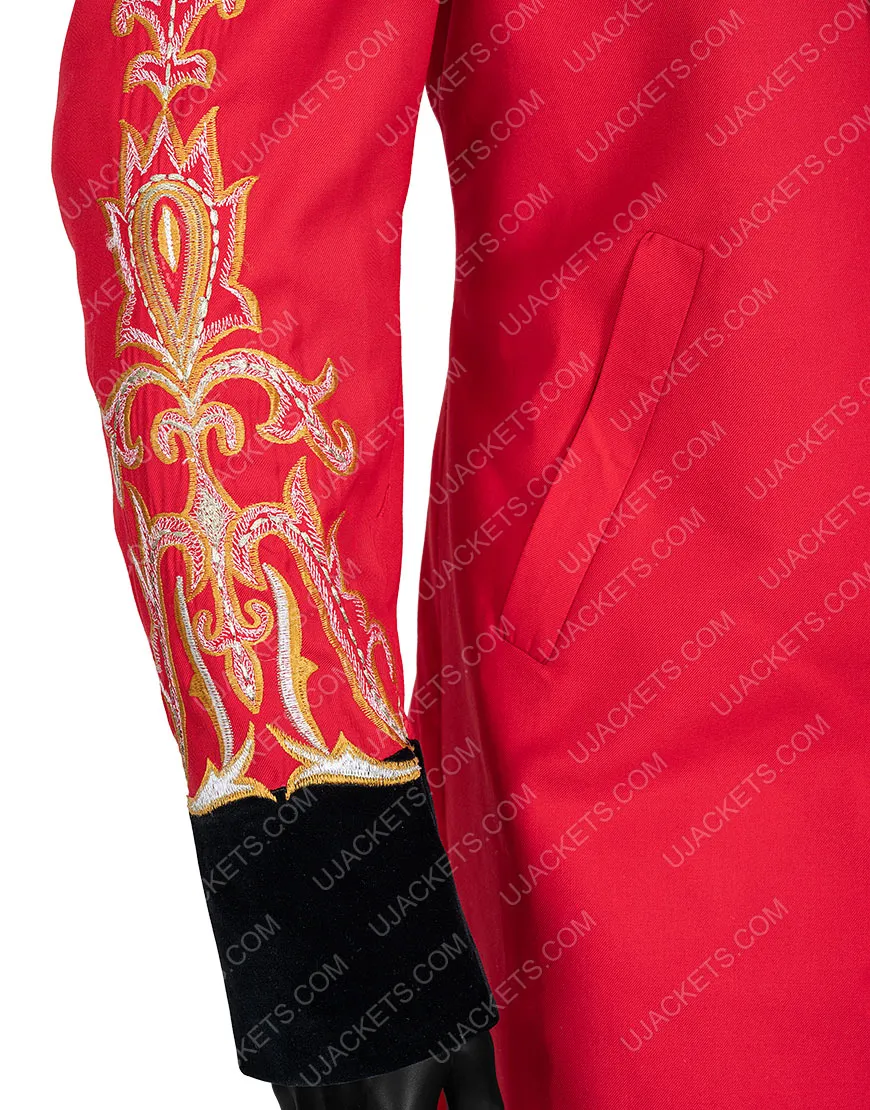 The Greatest Showman Hugh Jackman Red Long Coat With Vest