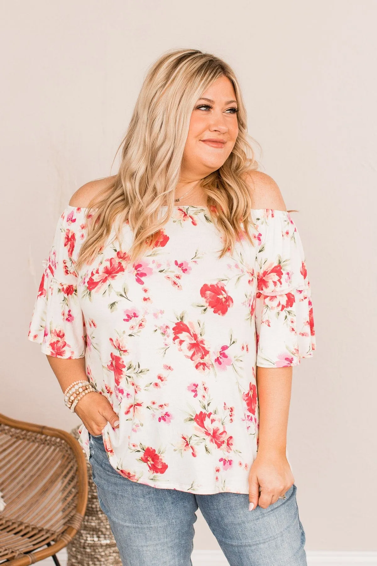 Those Who Wander Floral Top- Ivory