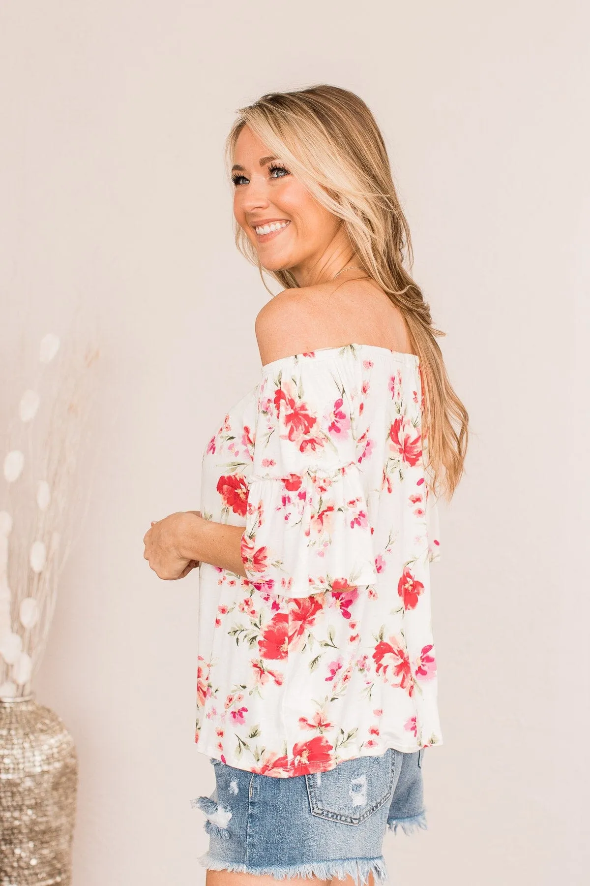 Those Who Wander Floral Top- Ivory