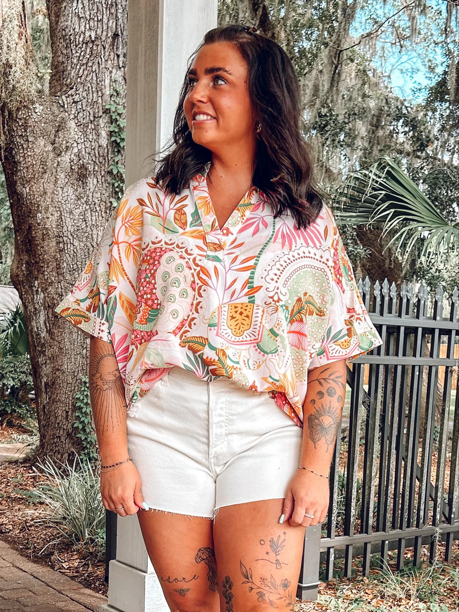 Tropic Collar Top | Multi