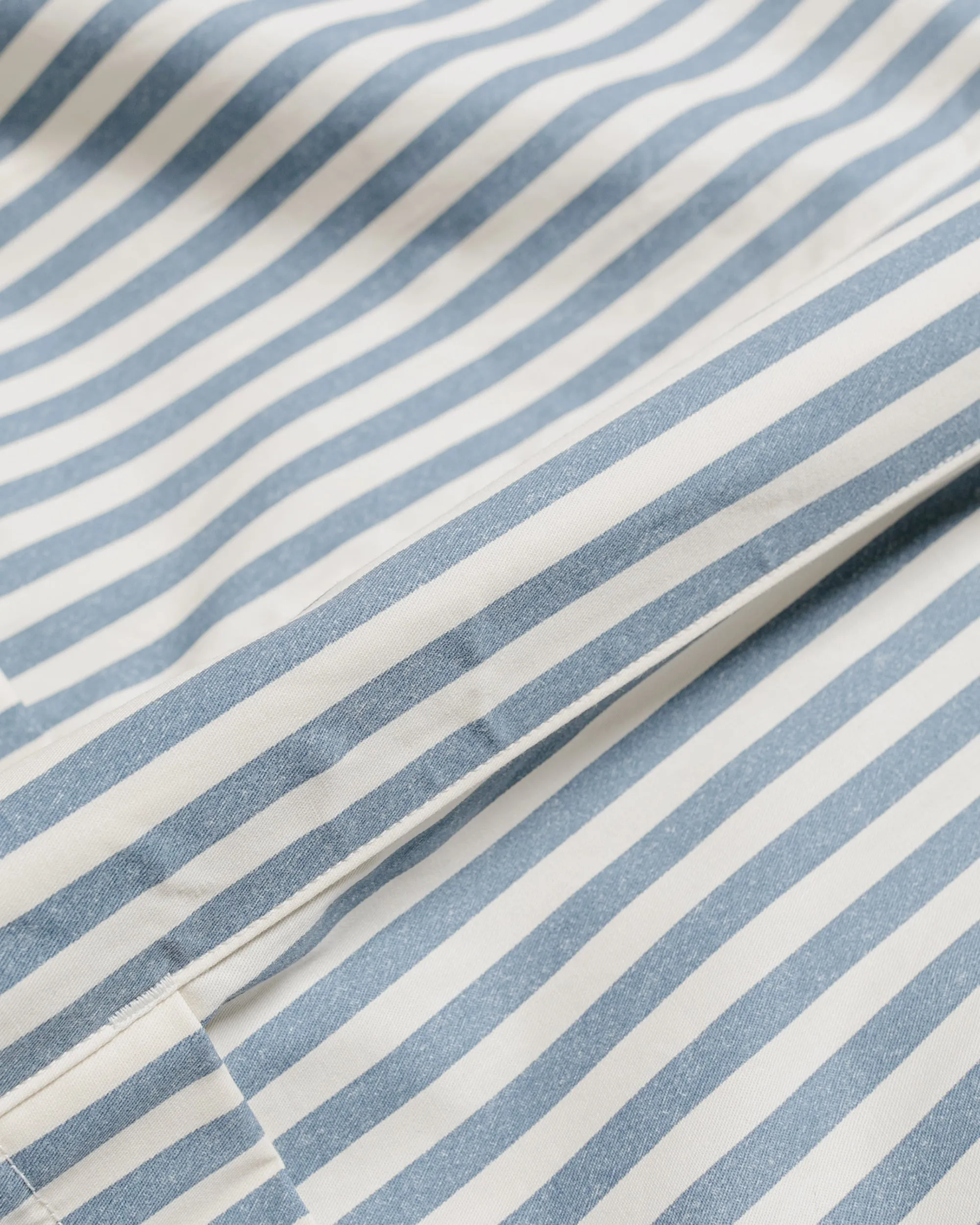 ts(s) Reversible Seam Taping Collarless Jacket Block Stripe Print Cotton Twill Cloth Blue