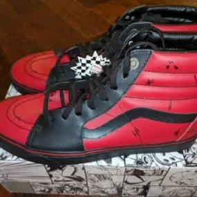 Vans x Marvel Deadpool Red/Black Sk8 Hi Sneakers Mens NE...