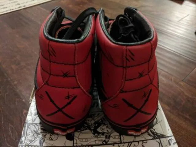 Vans x Marvel Deadpool Red/Black Sk8 Hi Sneakers Mens NE...