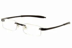 VisuaLites Vis1 Reading Glasses Men's Black Rimless +2.00