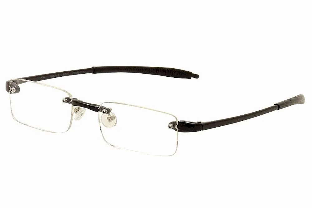 VisuaLites Vis1 Reading Glasses Men's Black Rimless +3.00