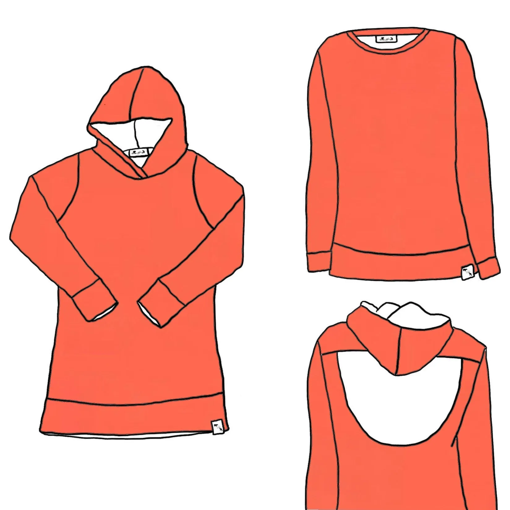 Vivid Coral YOGA - Nevada Pullover