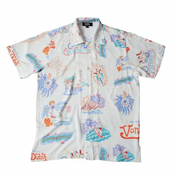 Von Dutch  |Tropical Patterns Unisex Street Style Cotton Short Sleeves