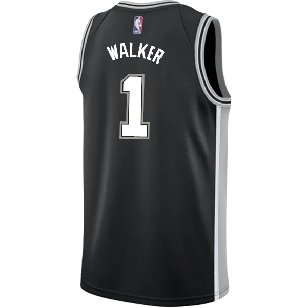 Walker San Antonio Spurs Men's Nike Custom Personalized Icon Swingman Jersey  Black