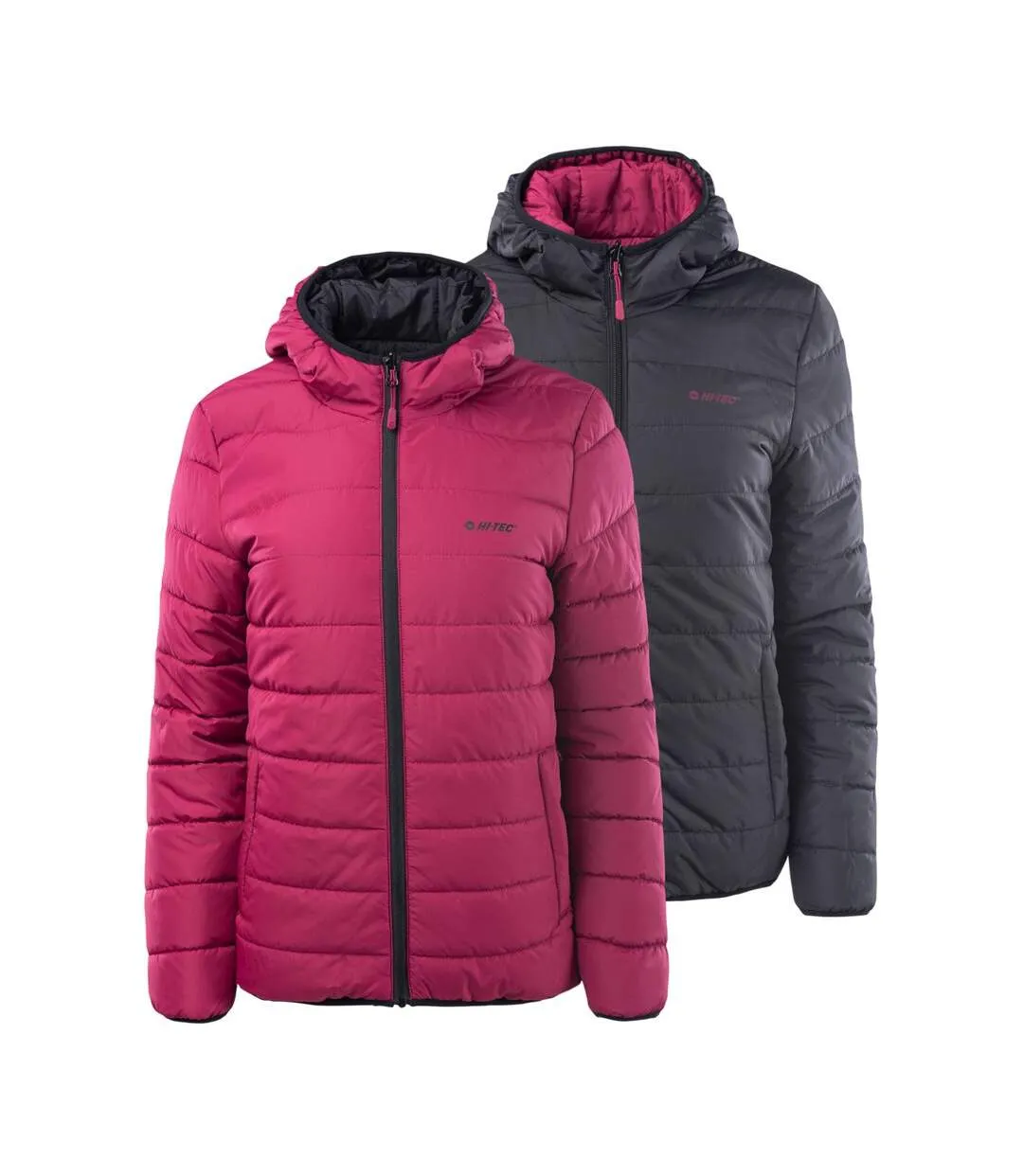 Womens/ladies haimo padded jacket beet red/black Hi-Tec