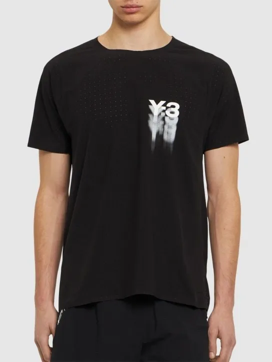 Y-3  |Plain Short Sleeves Logo Designers T-Shirts