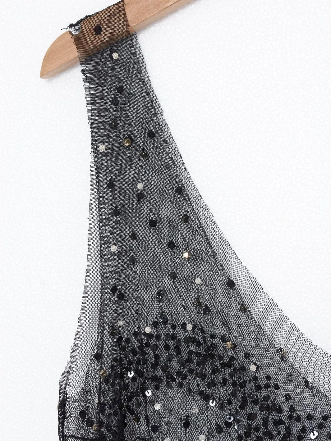 Y2K Krizia sheer black sleeveless top with beads and sequins